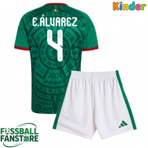 Mexiko Edson Alvarez #4 Replik Heimtrikot Kinder WM 2026 Kurzarm (+ Kurze Hosen)